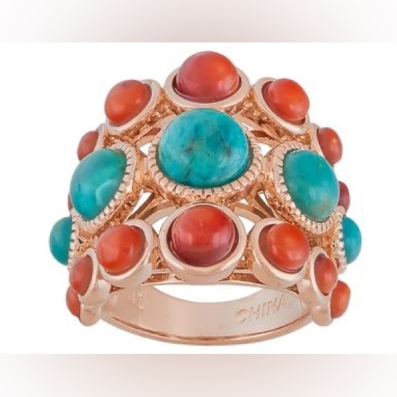 Elegant Gold and Turquoise Ring - Picture 10 of 10